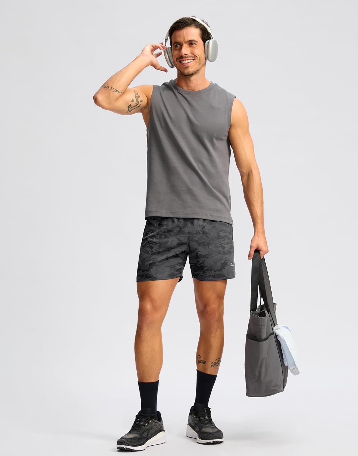 Pudolla Men's Running Athletic Shorts with 3 Zipper Pockets 5"/7" Gym Workout Shorts Lightweight Quick Dry for Hiking Casual - Image 3