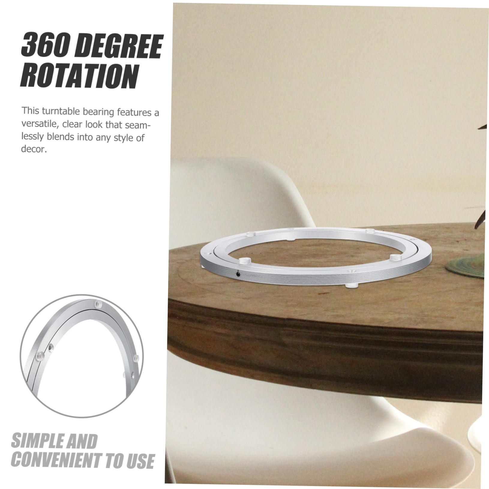 Artibetter Giradischi per Tavolo da Pranzo Base Rotante Rotonda Cuscinetto per Giradischi per Uso Domestico Accessorio per Ristorante
