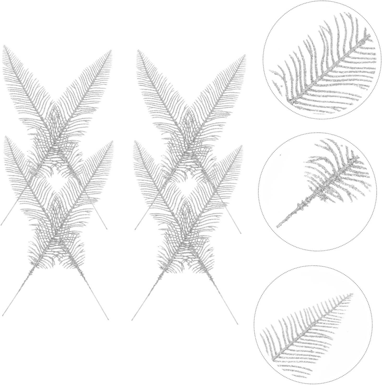Homoyoyo 10pcs Glitter Leaves for Christmas Decor Artificial Floral Picks for Holiday Arrangements Foil Leaves for Wreaths Trees and Party Decorations