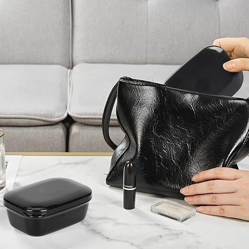 Miniatura 5 de Quatish Paquete de 2 recipientes de jabón de viaje, soporte de jabón portátil con tapa, soporte de jabón de barra de viaje, estuche de jabón para