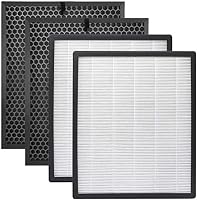 KEEPOW Cserefilter Szett Levoit LV-PUR131 Légtisztítóhoz - 2 HEPA + 2 Aktív Szén Szűrő, PM2.5 Részecskeszűrés, LV-PUR131S Kompatibilis 8