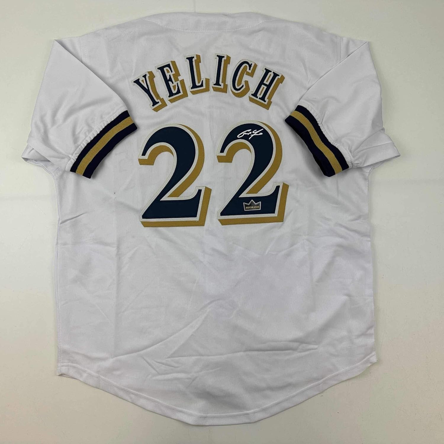 Framed Autographed Christian Yelich 33x42 Milwaukee Brewers Jersey