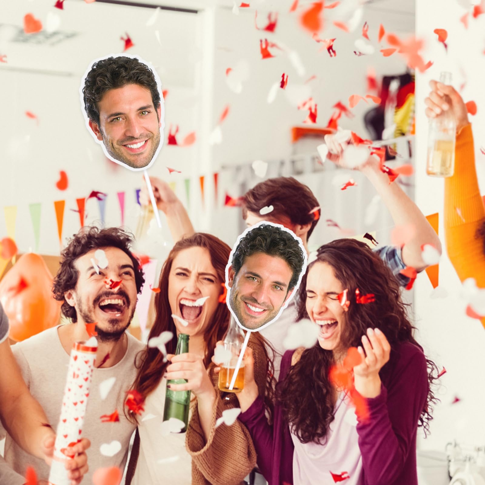 Sagome di teste su bastoncino, divertenti sagome di volti, sagome fotografiche personalizzate, sagome di cartone personalizzate per tifosi, Fatheads personalizzabili per feste, compleanni, matrimoni