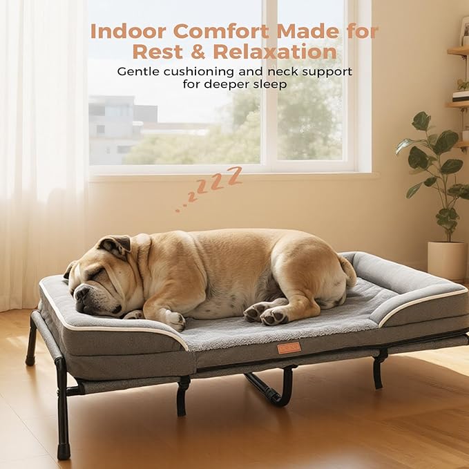 Cama Elevada para Perro Grande 117x84cm Impermeable y Lavable miniatura 6