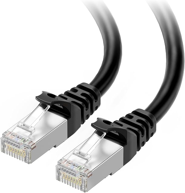 Cable Matters Snagless Shielded Cat6A Ethernet Cable 150 ft (SSTP, SFTP Shielded Ethernet Cable, Shielded Cat6 Cable, Cat 6 Shielded Network Cable) in Black