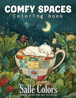 Comfy Spaces Coloring Book: 50 pages of comfort and relaxation for all ages
