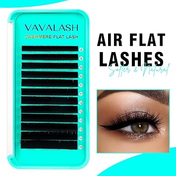 VAVALASH Cashmere Ellipse Flat Lashes 0.15 0.2mm C D Curl 6-17mm Soft Lightweight Classic Lash Extensions Matte Split Tip Natural Eyelash Extensions Professional Salon Use(0.15-C-6mm)