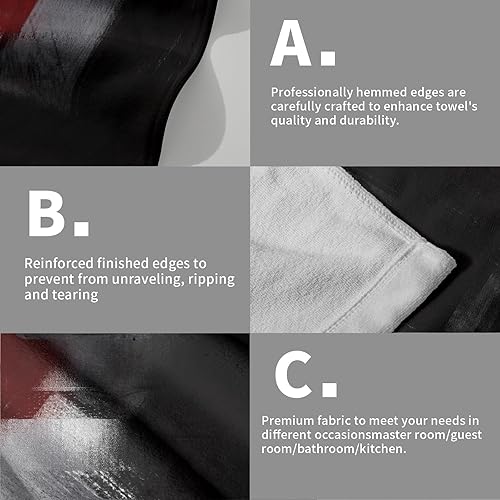 Vista 289 de Toallas de mano en blanco y negro – Toallas clásicas a rayas blancas y negras, toallas de baño modernas y sencillas, toallas de baño absorbentes