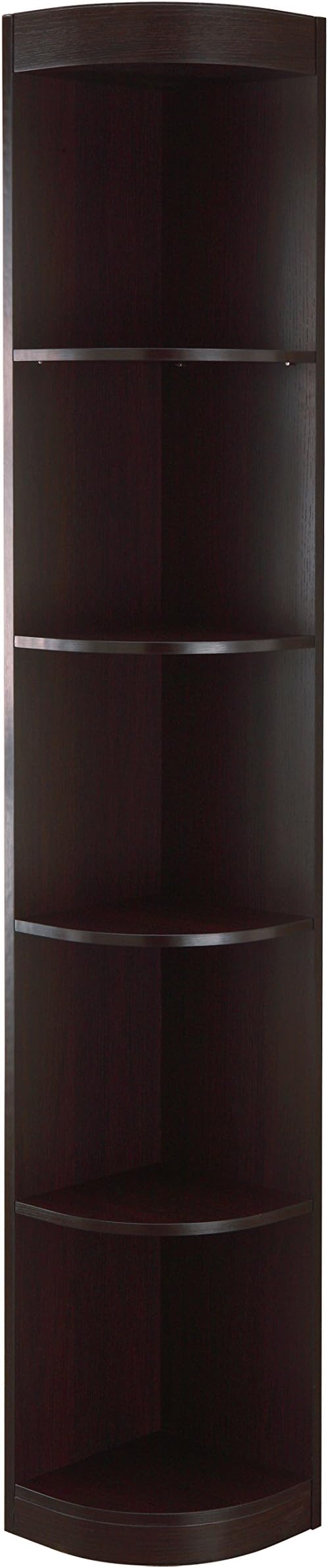 Furniture of America Tango Transitional 5-Shelf Corner Display Stand, Cappuccino