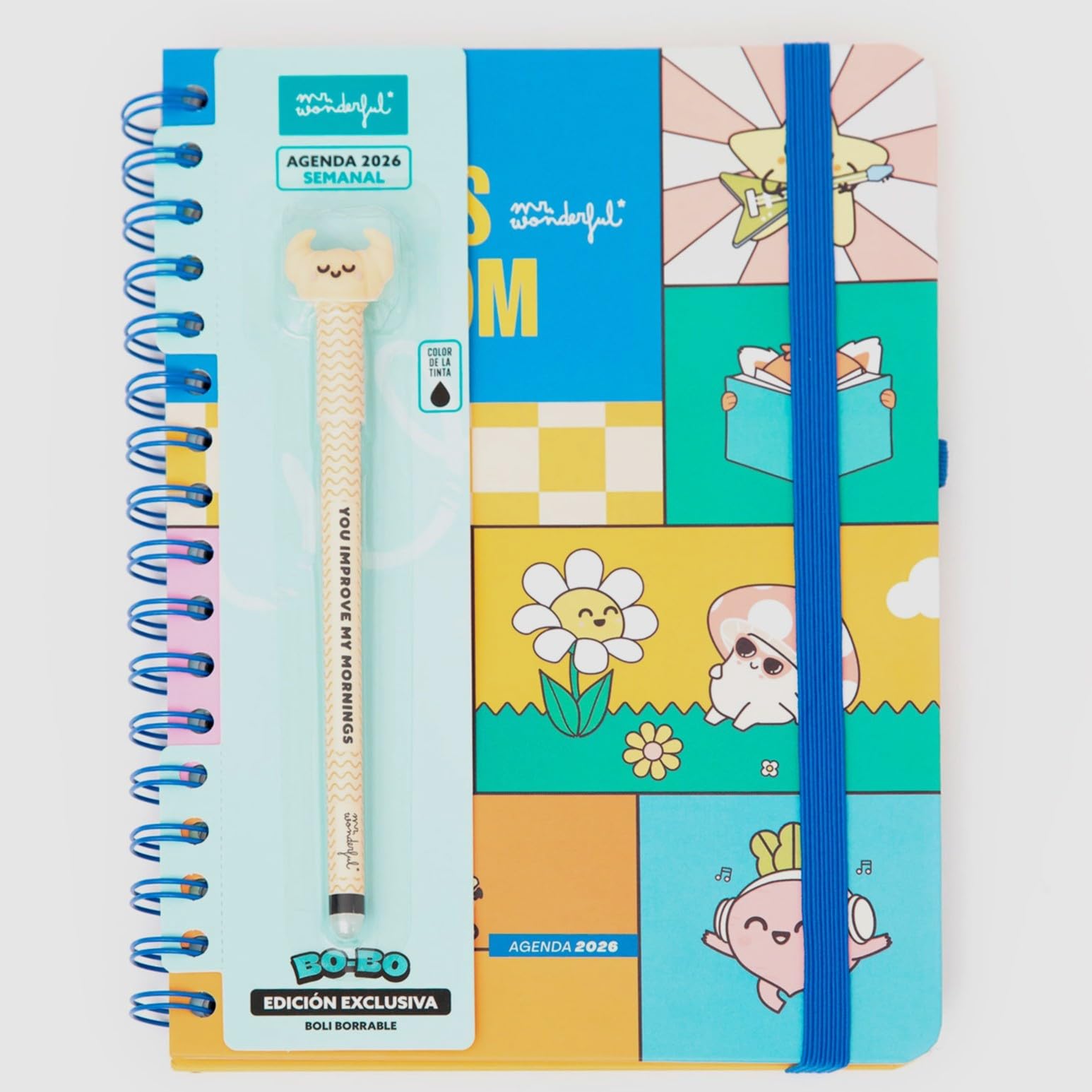 Mr. Wonderful Wonder jaarplanner 2026, dagoverzicht uitwisbare Bobo-pen – als een deur gesloten is, opent deze planner