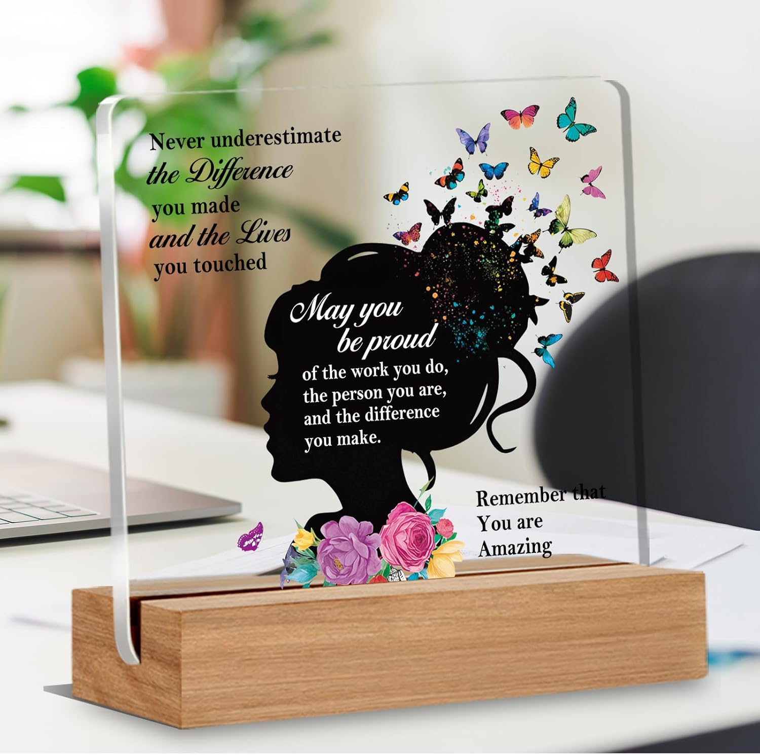 Thank You Gifts for Friends Coworker, Inspirational Gift for Women, Leaving Farewell Gifts for Nurse Teacher Counselor Boss Lady Sister, You are Amazing Home Office Acrylic Desk Decor image 4