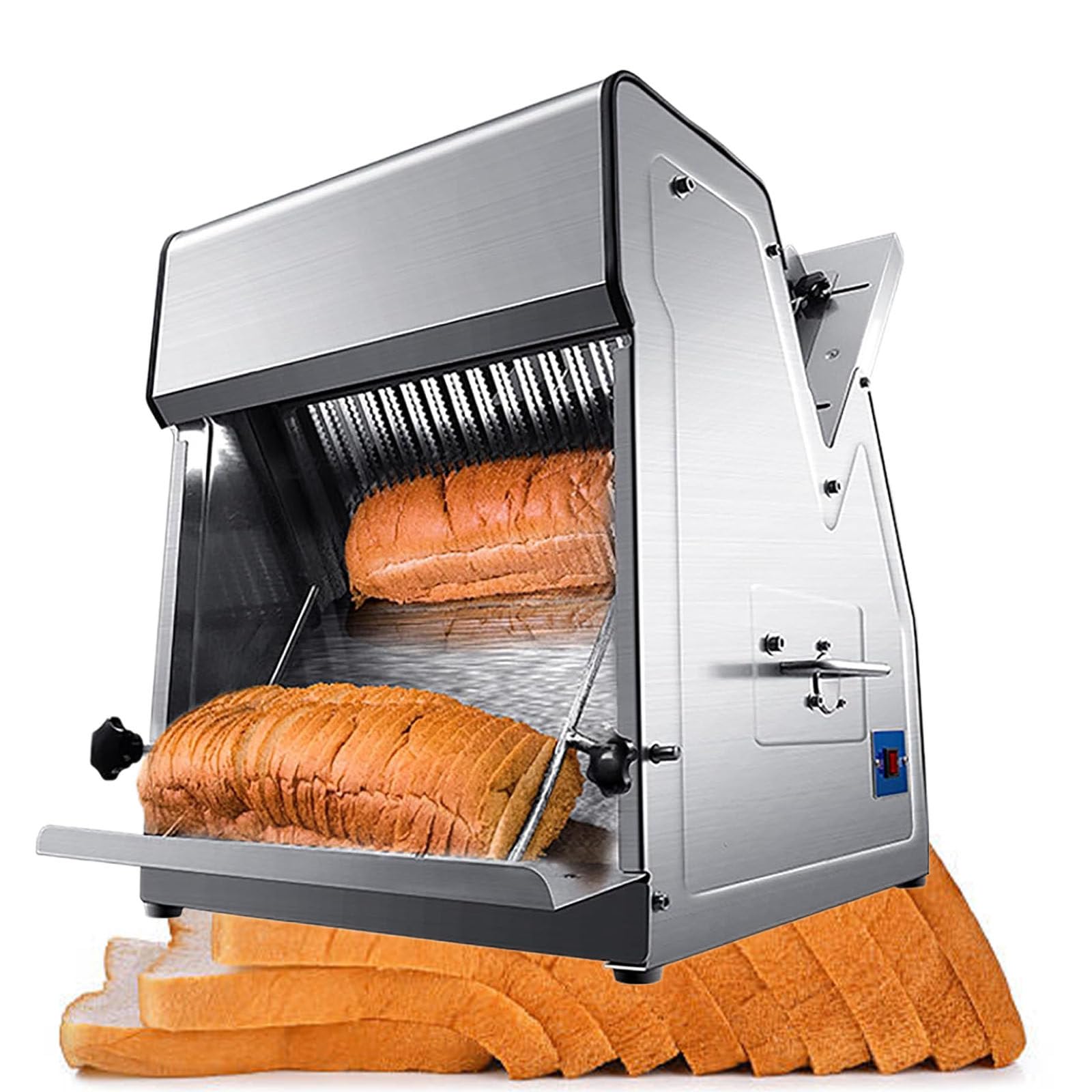 ASerZenith Electric Bread Slicer With Adjustable Thickness, Ideal For Commercial Kitchens And Home Meal Preparation