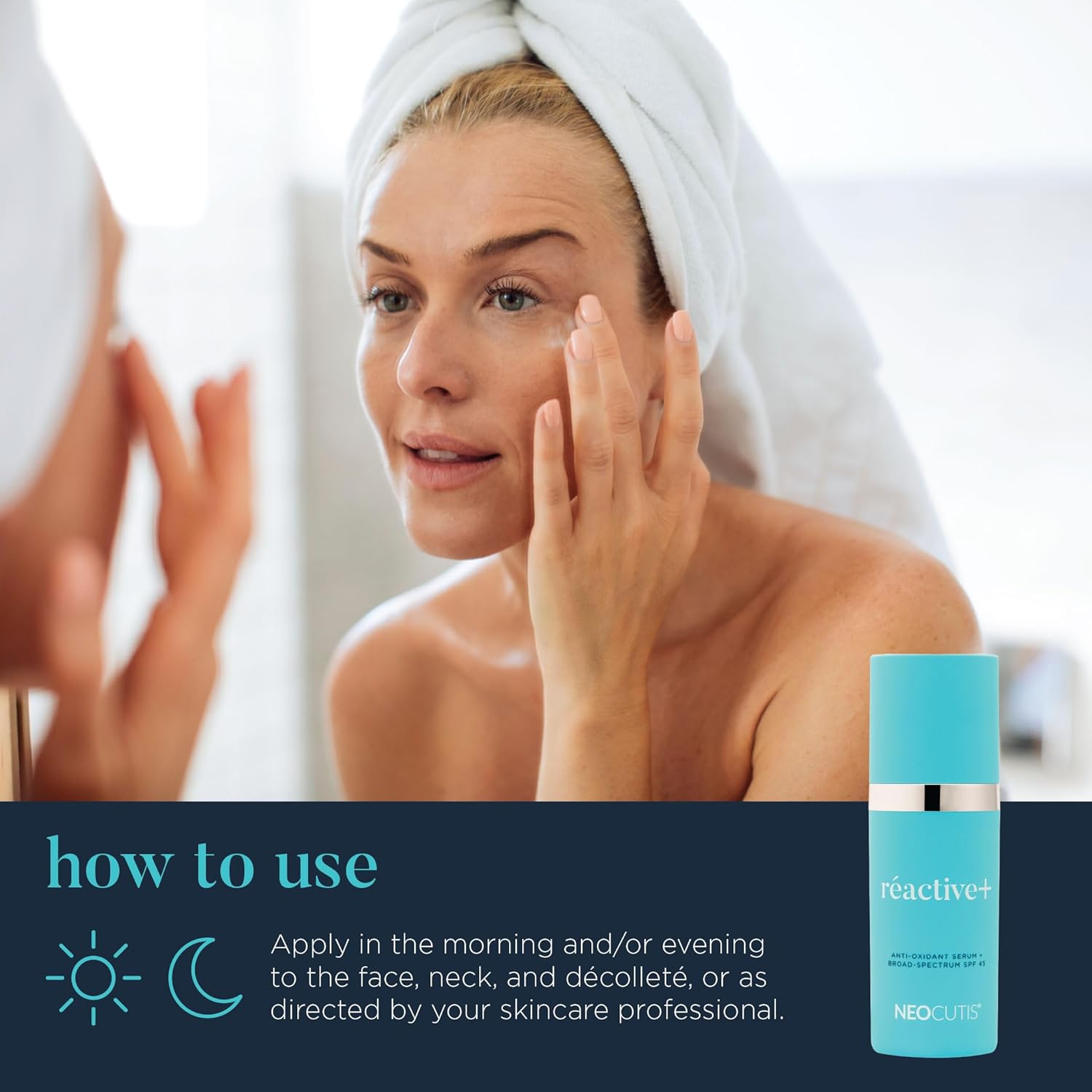 NEOCUTIS RéACTIVE+ Vitamin C & E Antioxidant Serum with Broad‑Spectrum SPF 45 – Protects & Revitalizes Skin – Reduces Fine Lines & Redness – 1 fl. oz. - Image 5