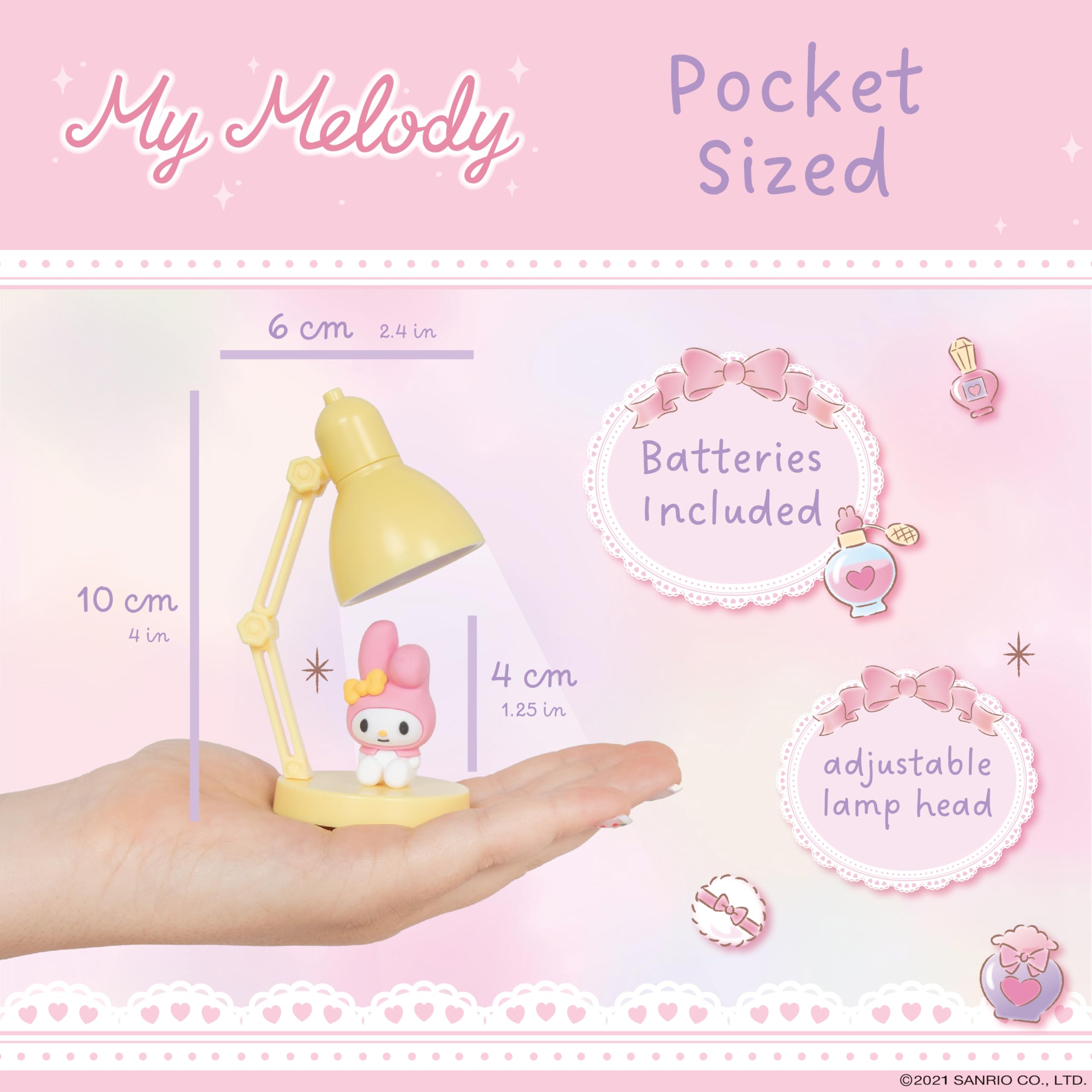 Blue Sky Studios Hello Kitty Mini Lamp with Toy Figure, Kawaii Desk Decor, Cute Collectible Gift - My Melody - Image 3