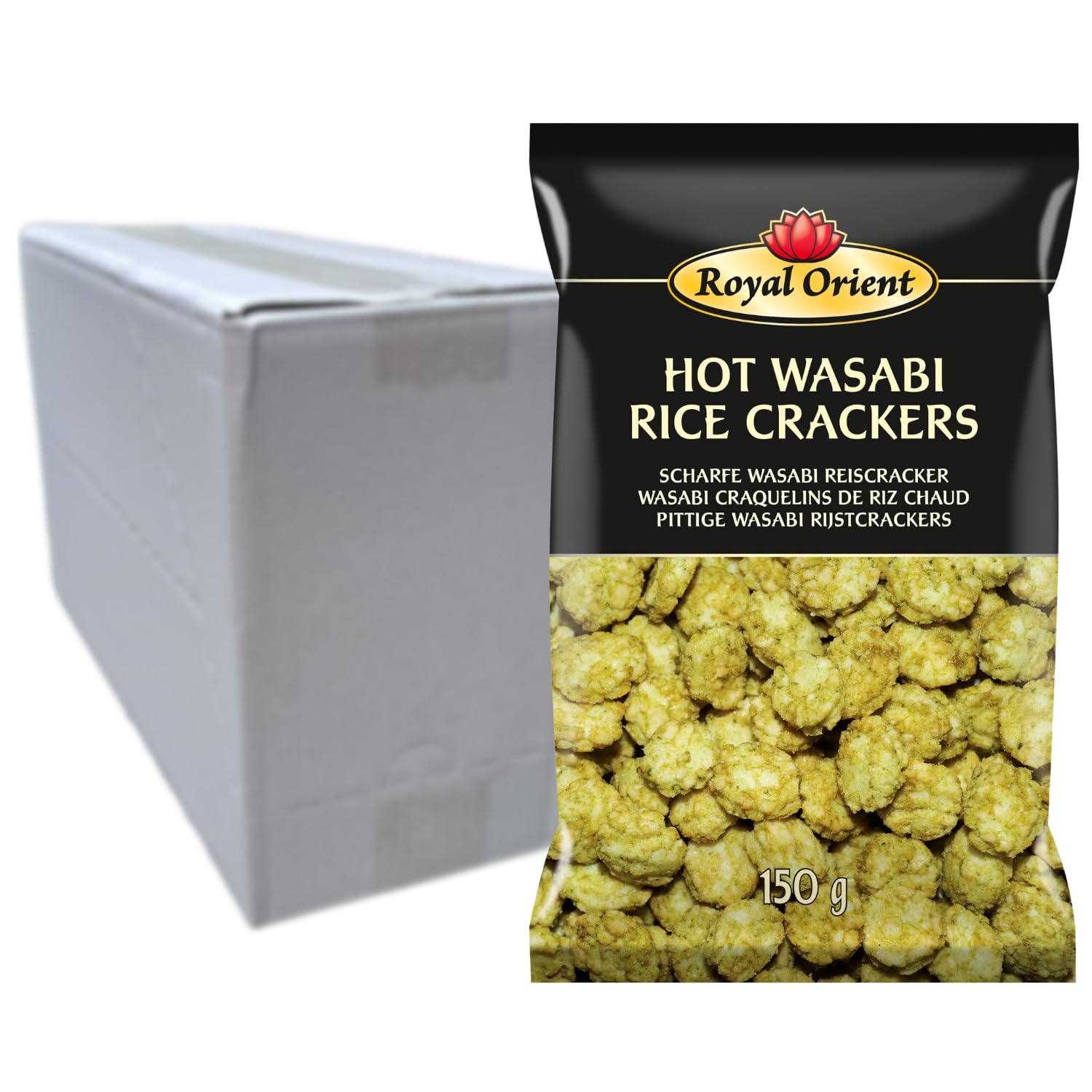 ROYAL ORIENT Tranchants Wasabi Riz Crackers 10 x 150 g 1 Unité