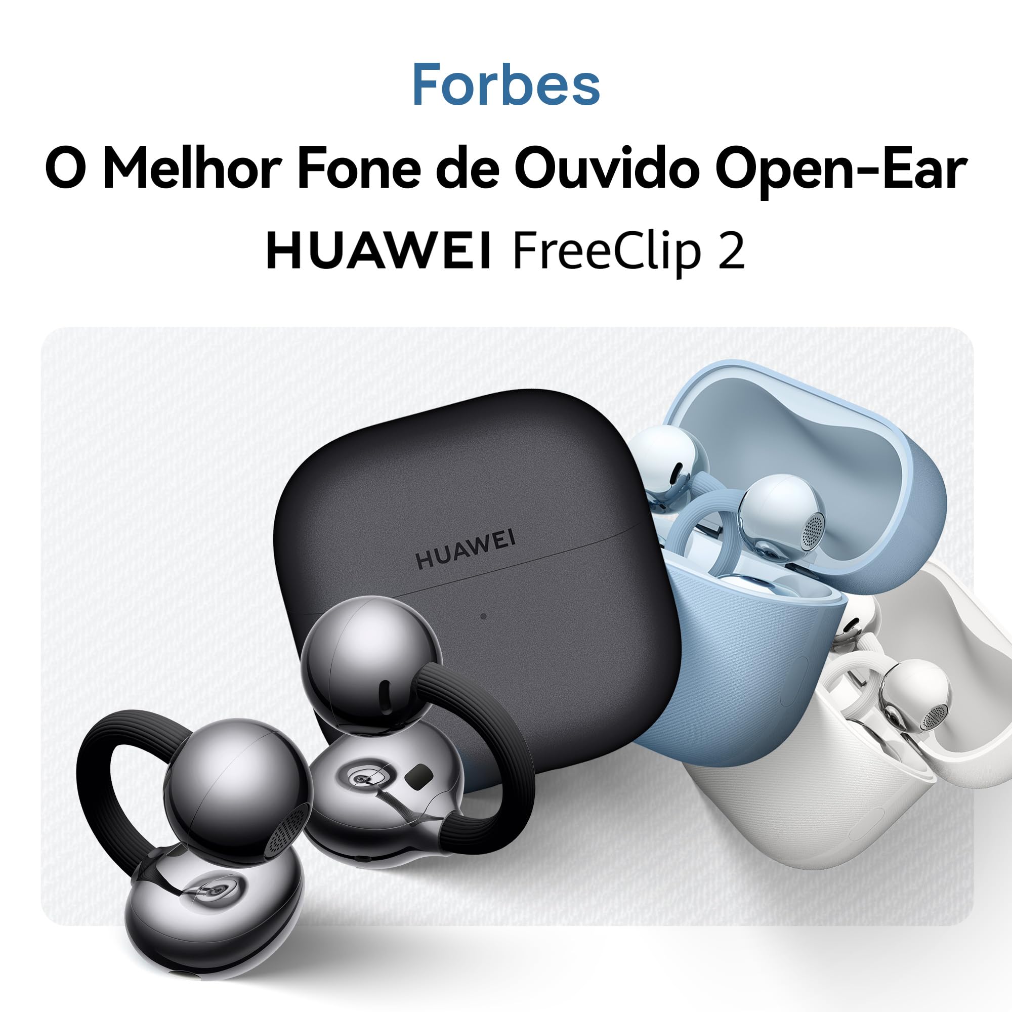 Fone de Ouvido Sem Fio, HUAWEI FreeClip 2, Design em C, Audição