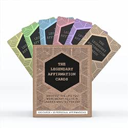 LEGENDARY LIFE Positive Affirmation Cards 120 Daily Motivational Cards +