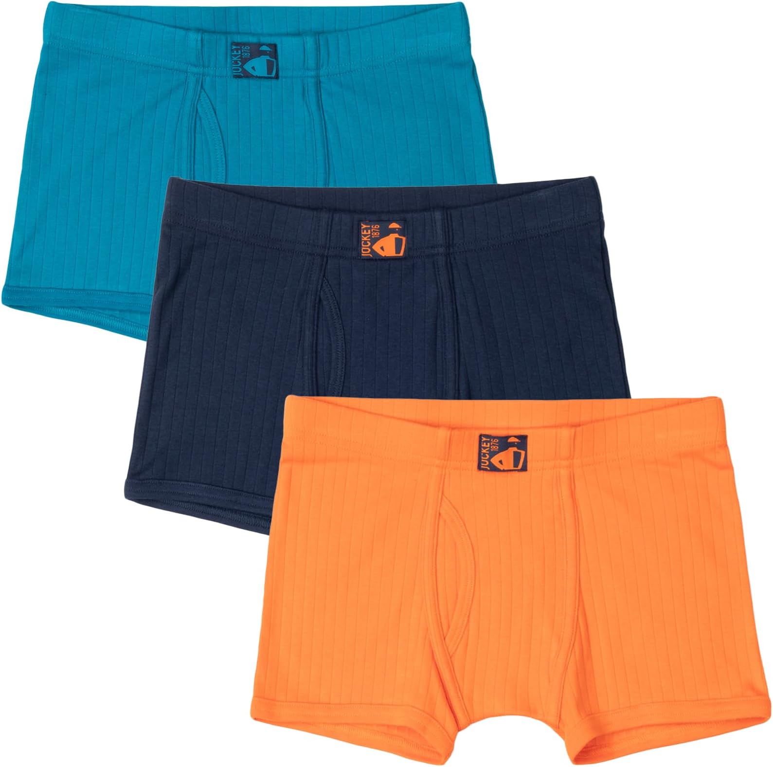 Jockey 3036 Boy's Super Combed Cotton Rib Fabric Solid Trunk with Front Open Fly and Ultrasoft Waistband (Pack of 3_Colors May Vary)