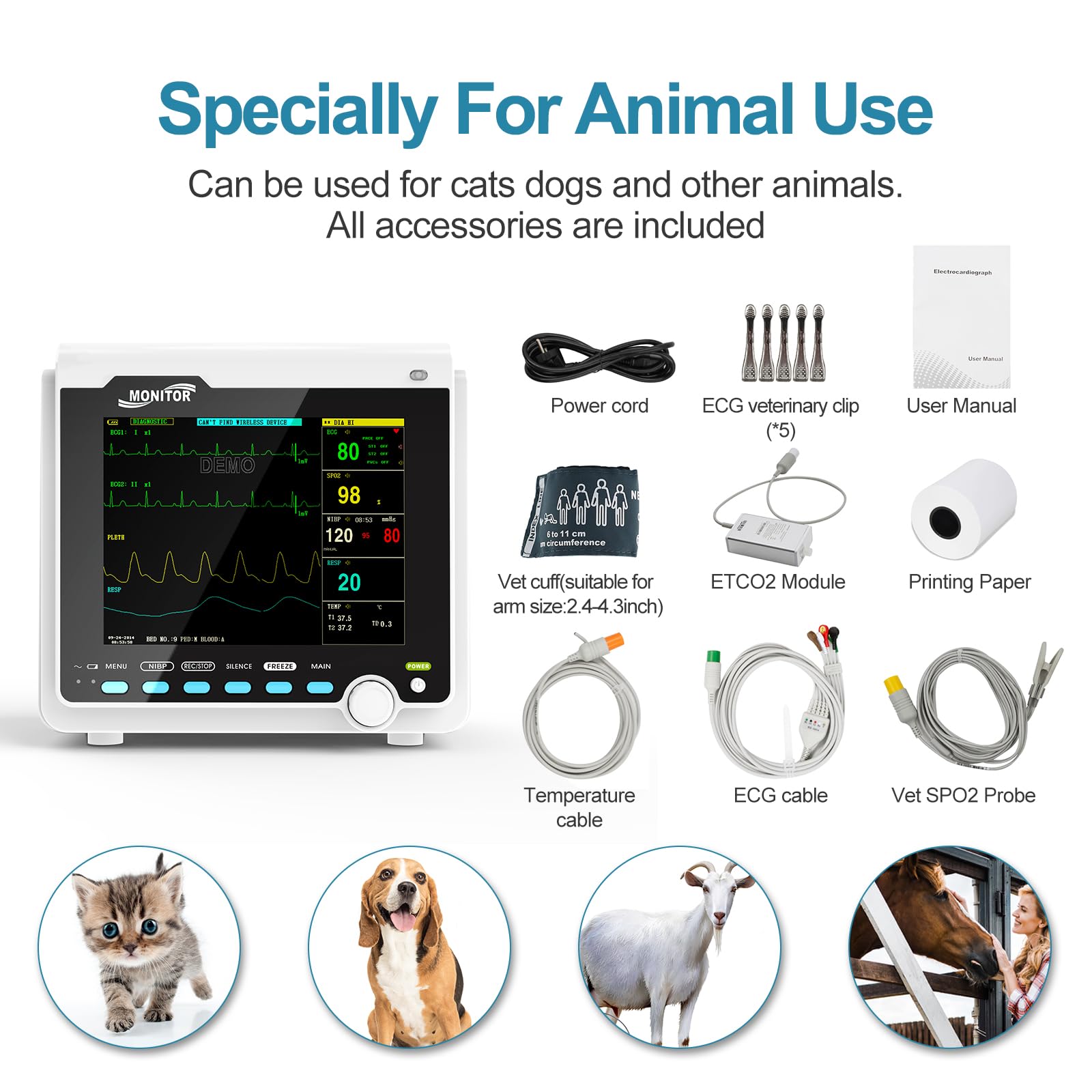 Amazon.co.jp: CONTEC 獣医患者モニター マルチ6パラメータモニター