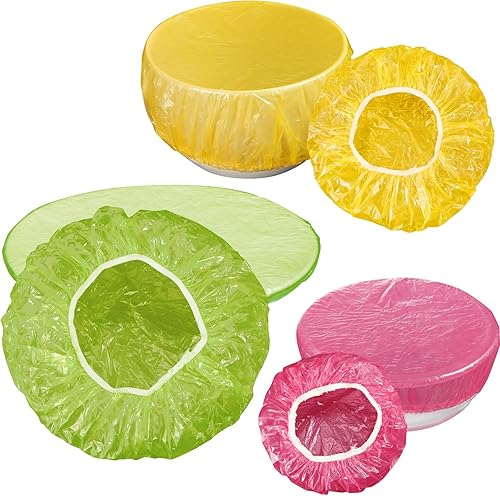 Miniatura 3 de 120 fundas elásticas reutilizables para almacenamiento de cuencos de alimentos, 3 tamaños, cubiertas coloridas para platos de platos de plástico