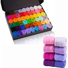 WONVOC Needle Felting Wool, Nature Wool Roving Yarn, Needle Felting Wool Bulk, Hand Spinning Wool Roving Wool Yarn for DIY Craft Materials and Felting Wool Craftsmen