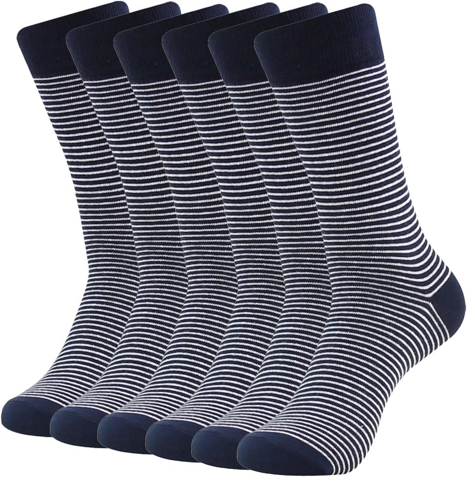 Mens Fashion socks, SUTTOS Men's Women's Elite Casual Fun Patterned Mid Calf Crew Dress Socks,6 Pairs