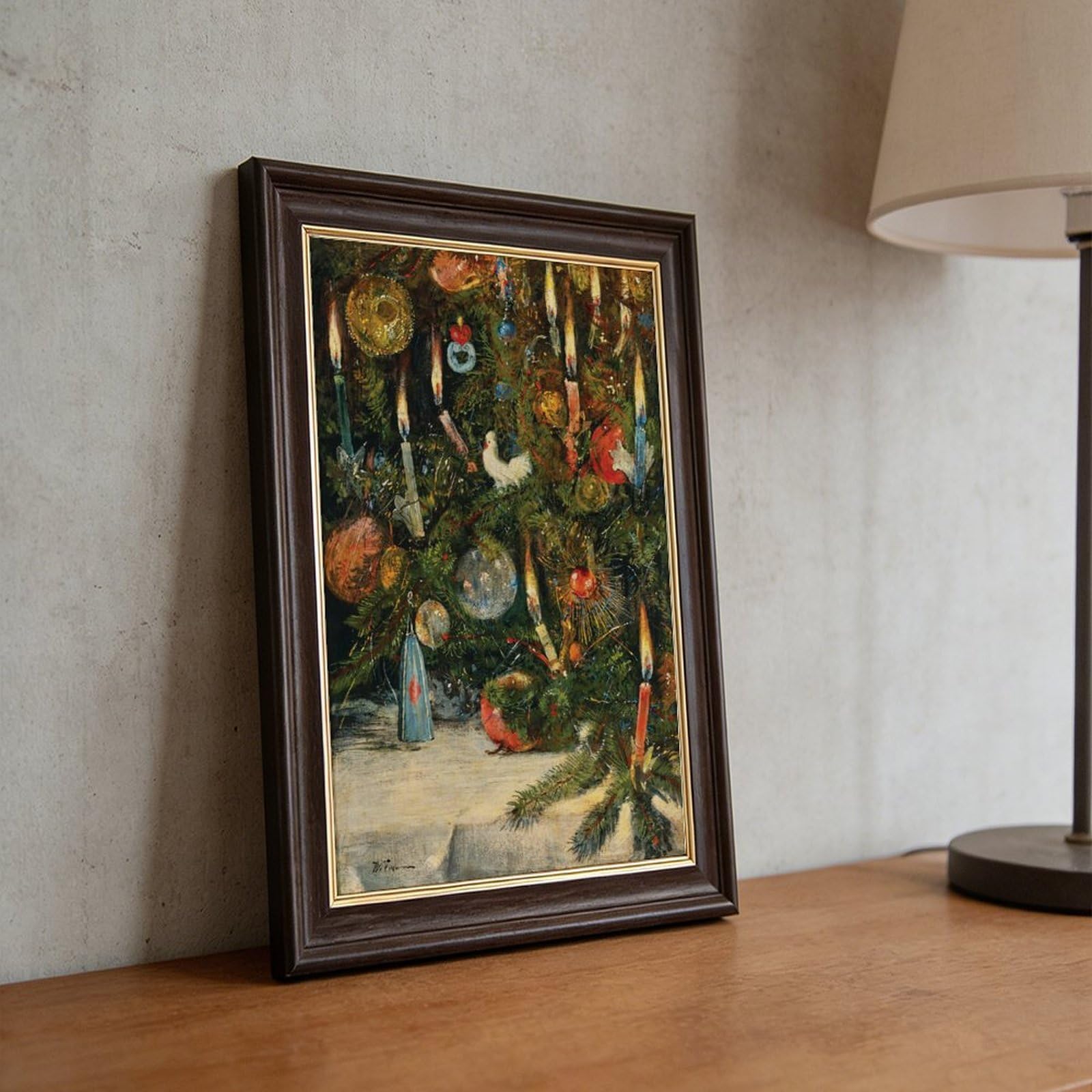 WCYB Impression sur toile de Noël avec lumières par Rudolf Bernhard Willmann - Décoration murale - Cadre à suspendre - 61 x 91,4 cm