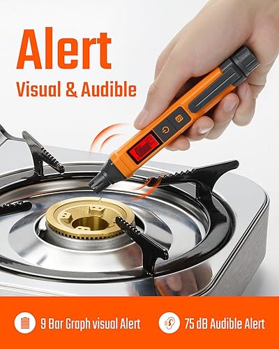 Miniatura 5 de PT205 Detector de fugas de gas con alarma audible y visual, detector de fugas de propano con valor % LEL de metano, butano y gas combustible, para