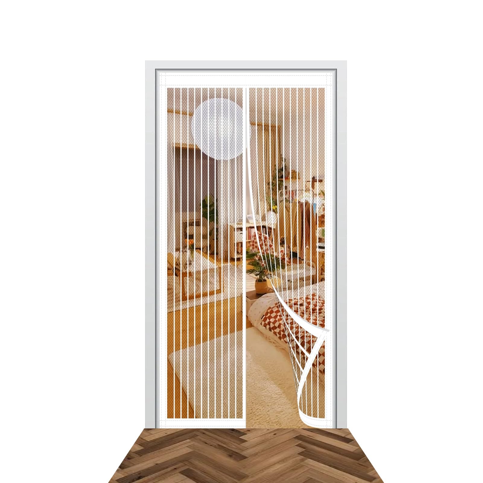Magnetic Fly Screen For Doors 95 X 199 Cm Easy To Install Without - View #9