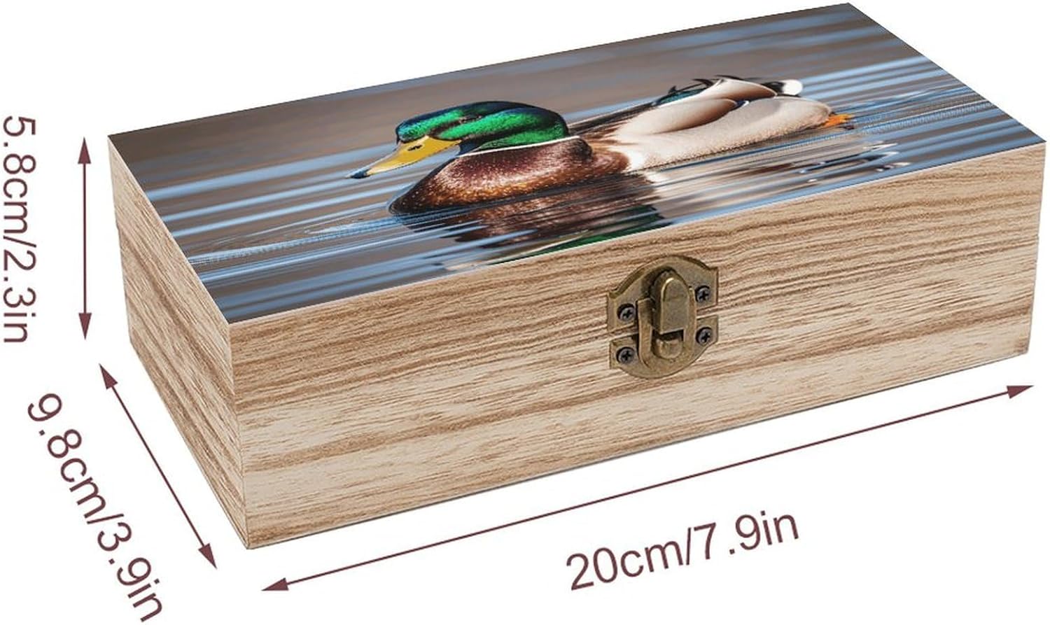 Mallard Duck Wooden Storage Box Vintage Jewelry Box image 2