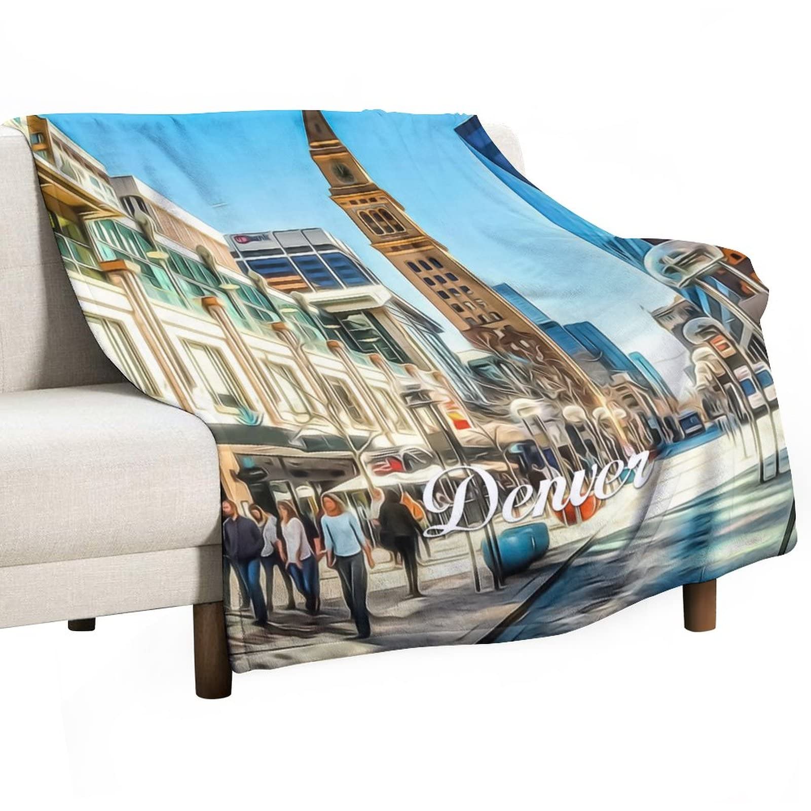 Couvertures personnalisées de Denver en flanelle chaude : un cocon d'art moderne