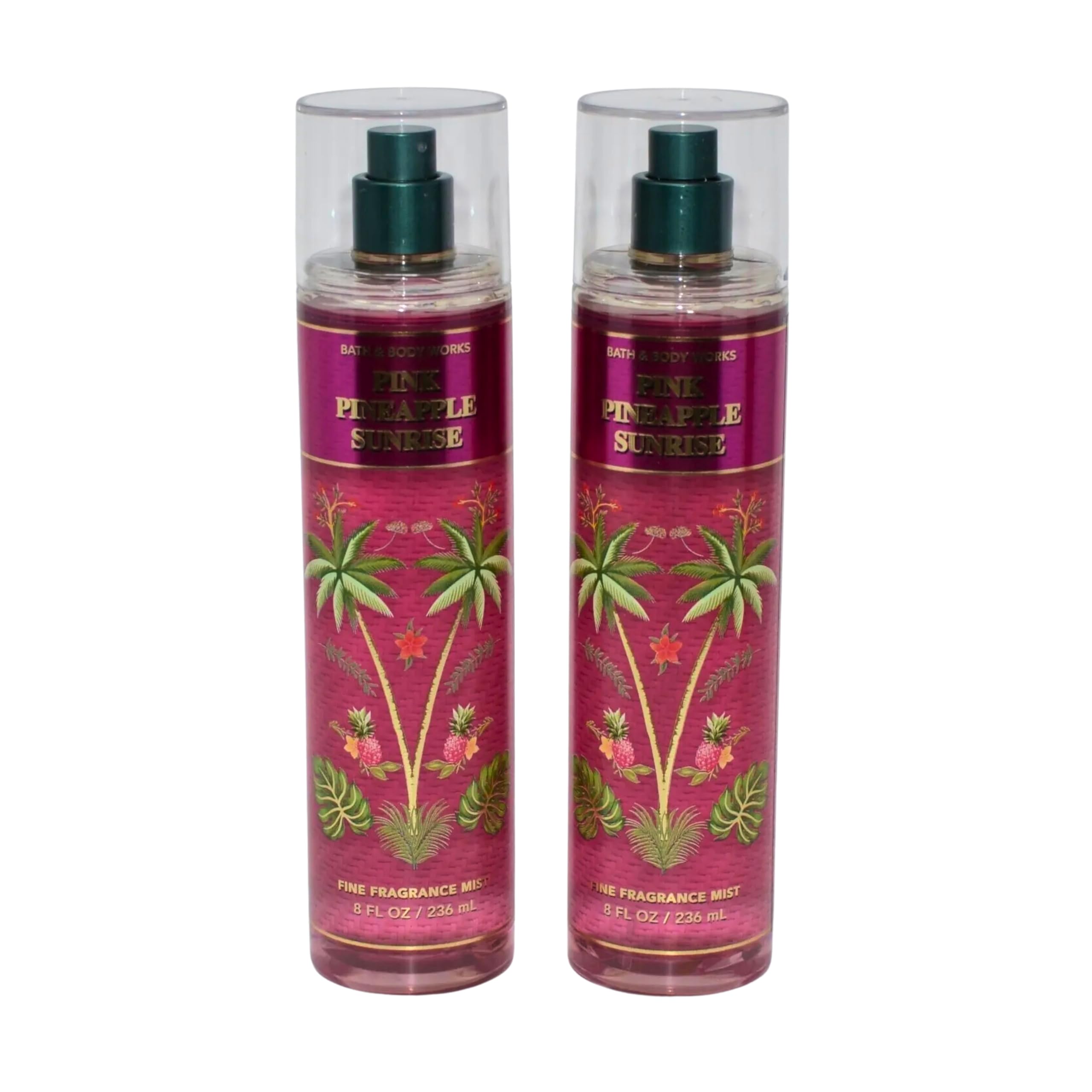Bath & Body Works Fine Fragrance Mist, Set of 2 Bottles, 8oz Per Bottle (Pink Pineapple Sunrise)