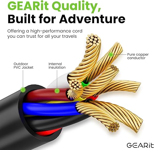 Miniatura 4 de GEARit Cable de enchufe para remolque de 7 vías en línea (8 pies) con caja de conexiones de 7 salidas - Arnés de cableado resistente a la intemperie
