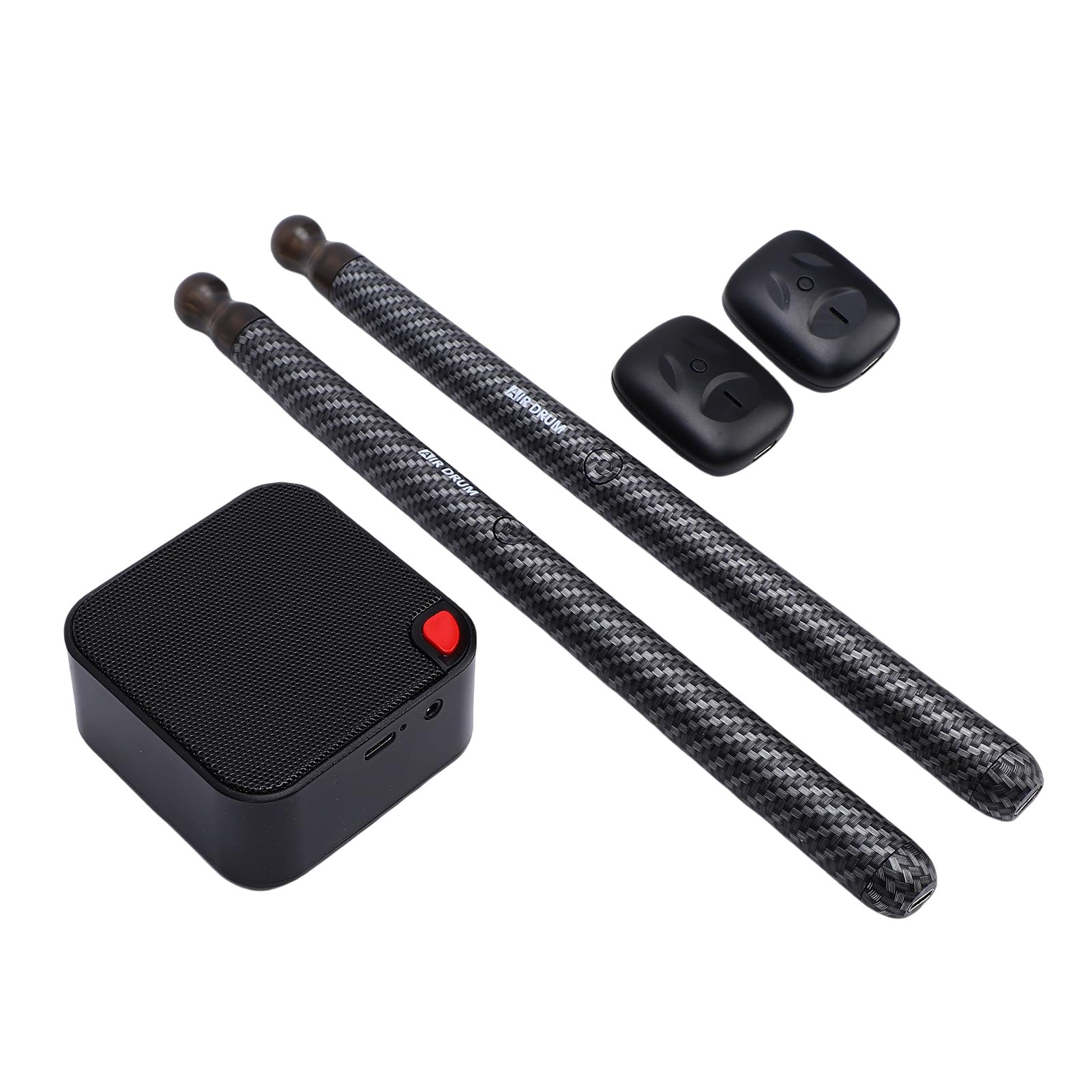 Fabater Air Drumsticks, Virtuelles Elektronisches Schlagzeug-Set, Tragbares Übungs-Schlagzeug mit Pedalen, 3D-Bewegungserkennungs-E-Drum-Set für Erwachsene und auf Partys