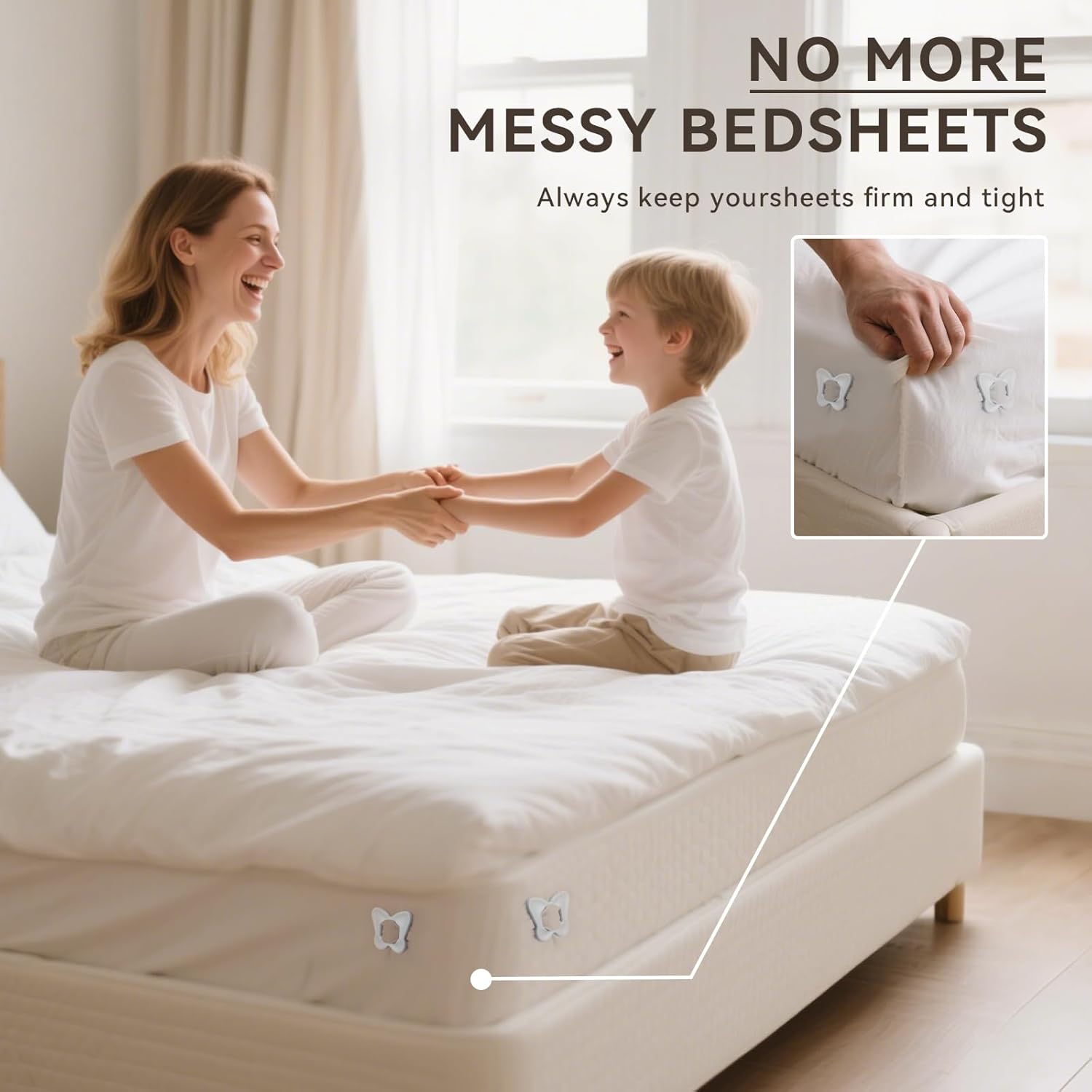 Silicone Lock Sheet Holder for Bedroom – Soft Secure Locking Mechanism for Firm Tight Sheets Easy Installation Fits All Mattress Sizes Ideal for Parents Students Dorms Hotel