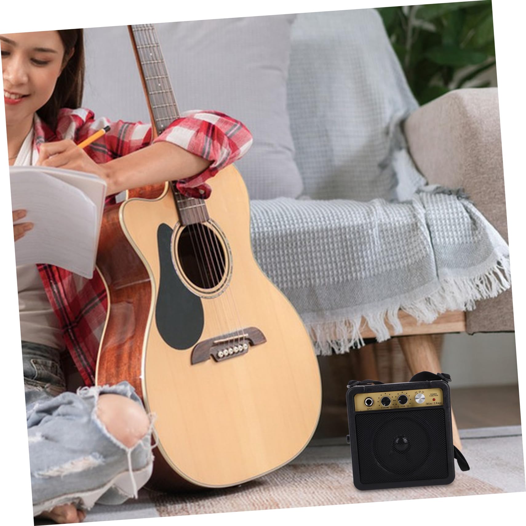 Mini Amplificateur de Guitare Électrique 5 W, Noir, Compact