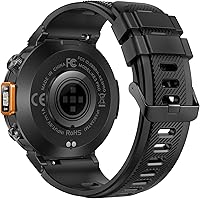 Vista 21 de Relojes inteligentes militares con rastreador GPS, reloj inteligente resistente de 1.45 pulgadas con brújula linterna LED, reloj inteligente táctico