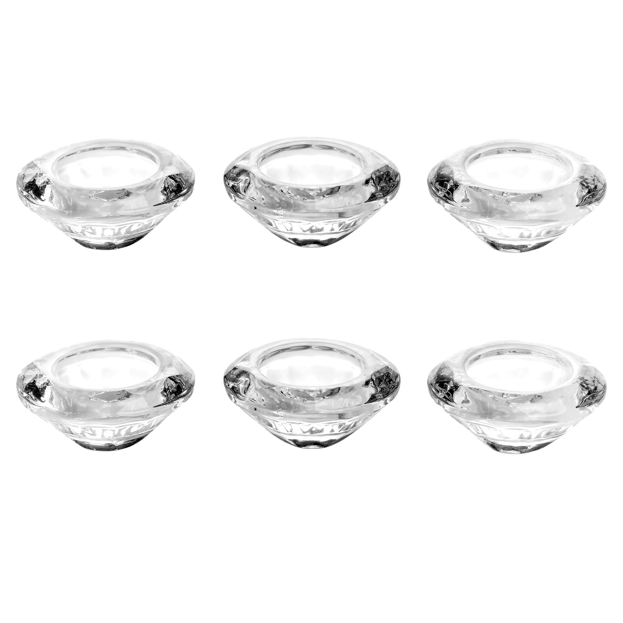 3/6/12 Set Cut Crystal Glass Tealight Candle Wedding Décor Holders (6)