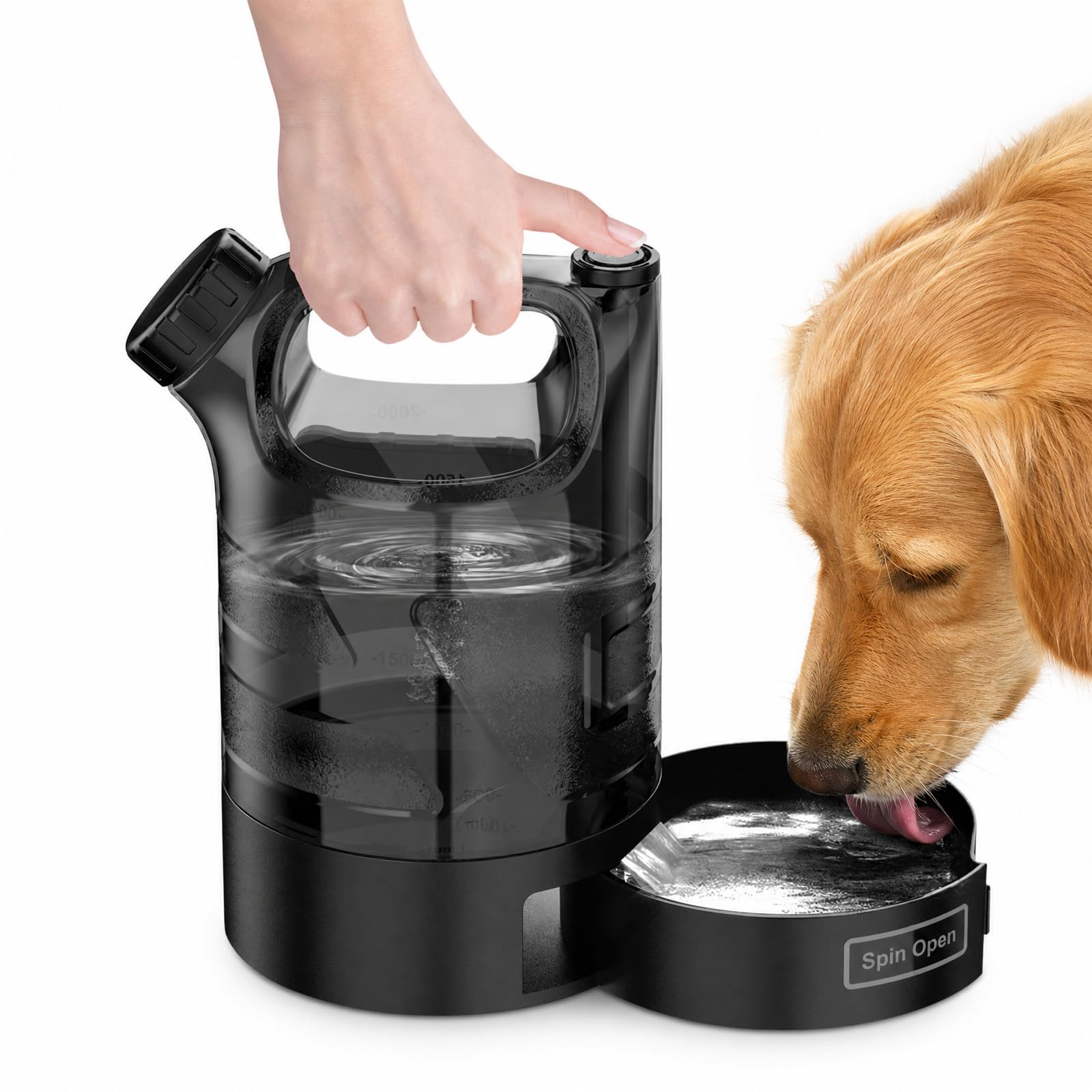 Borraccia per cani da 2500 ml, portatile, XXL, grande | Dispenser per acqua per cani da campeggio, a prova di perdite, per vacanze, escursioni, viaggi, appartamento