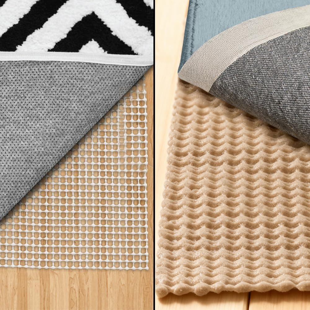 GORILLA GRIP Rug Pad, 2x3, Ivory and Rug Gripper, 2x3 Feet, Beige Bundle
