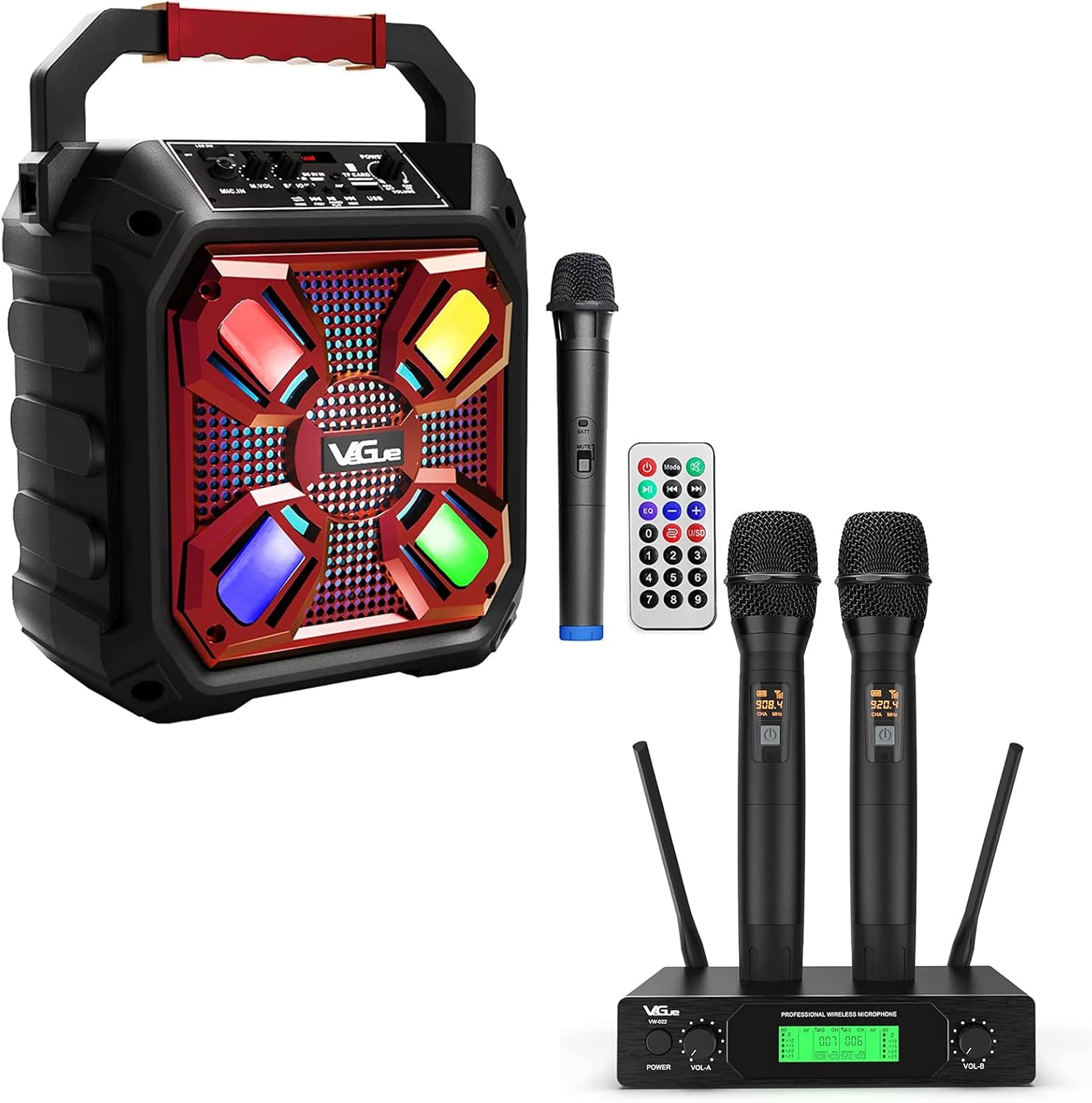 Karaoke Machine for Kids & VeGue Wireless Microphone System