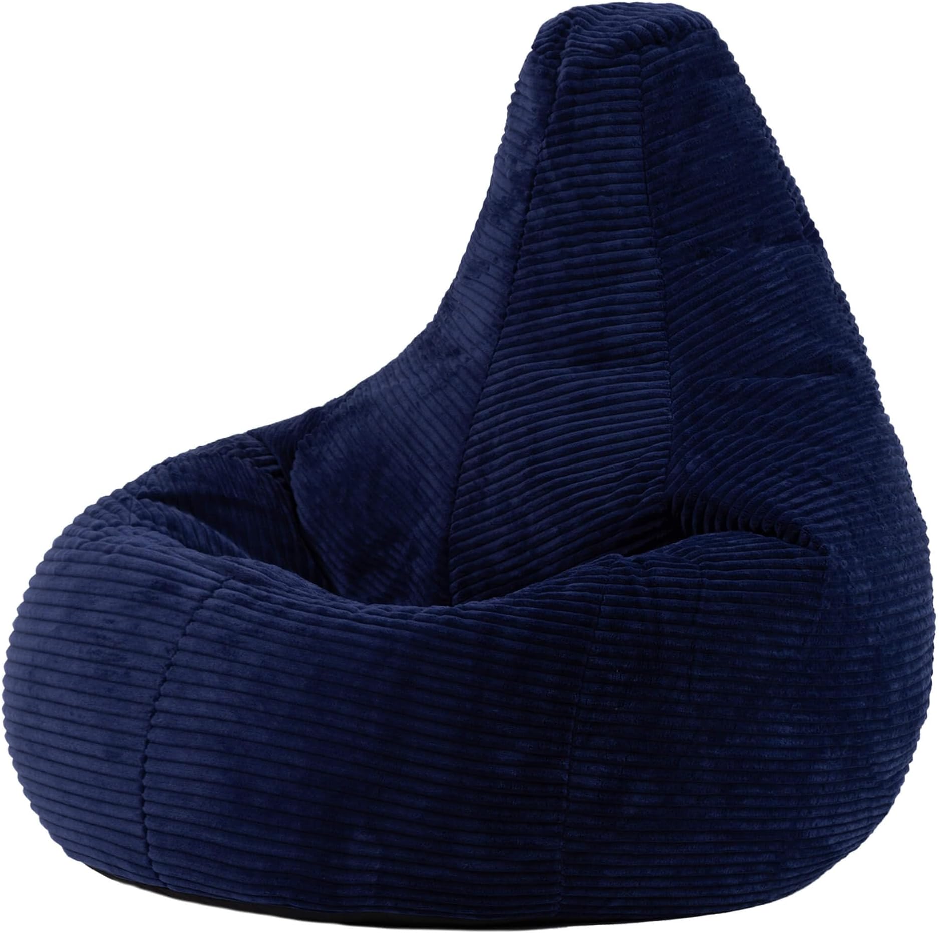 icon Dalton Cord Bean Bag Chair, Navy Blue, Large Adult Bean Bag with Filling Included, Comfy Chair, Living Room Furniture, Bedroom Furniture