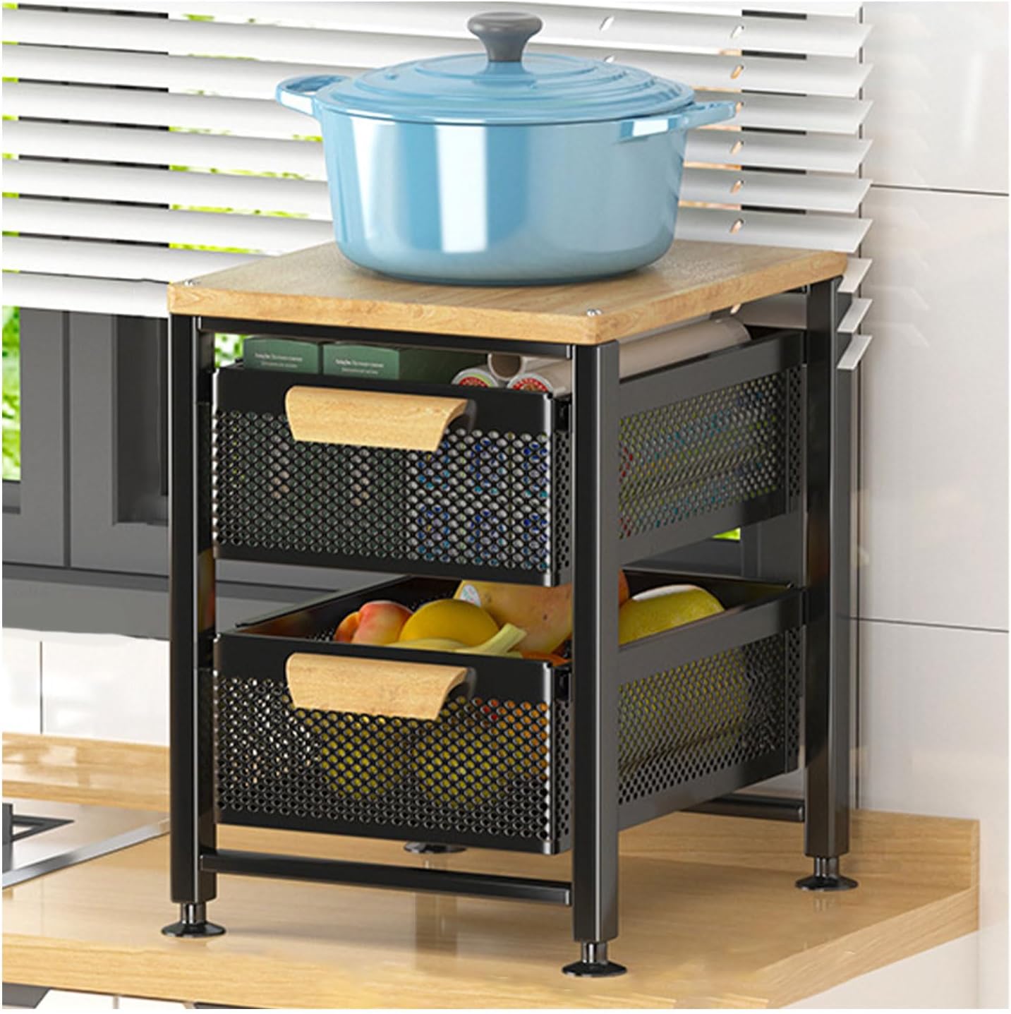 Under Sink with Pull Out Drawers Multi Functional Storage Rack & Sliding Baskets Ideal for Bathroom & Kitchen Space Saving Cabinet Shelf Black A，Black B