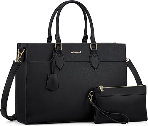 LOVEVOOK Bolsa para computadora portátil para mujer, 15.6 pulgadas, maletín para computadora portátil para trabajo, bolso grande impermeable, bolsa