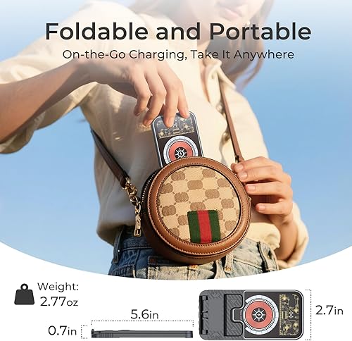 Miniatura 5 de Cargador de teléfono inalámbrico rápido de 15 W, estación de carga inalámbrica plegable para teléfono celular compatible con iPhone 16 15 14 13 12