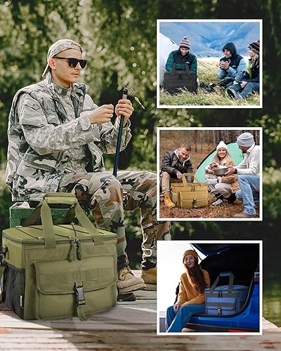 Miniatura 10 de JOYHILL Bolsa térmica suave, 40 latas, caja de hielo grande aislada para el almuerzo, enfriador de playa portátil a prueba de fugas con correa para