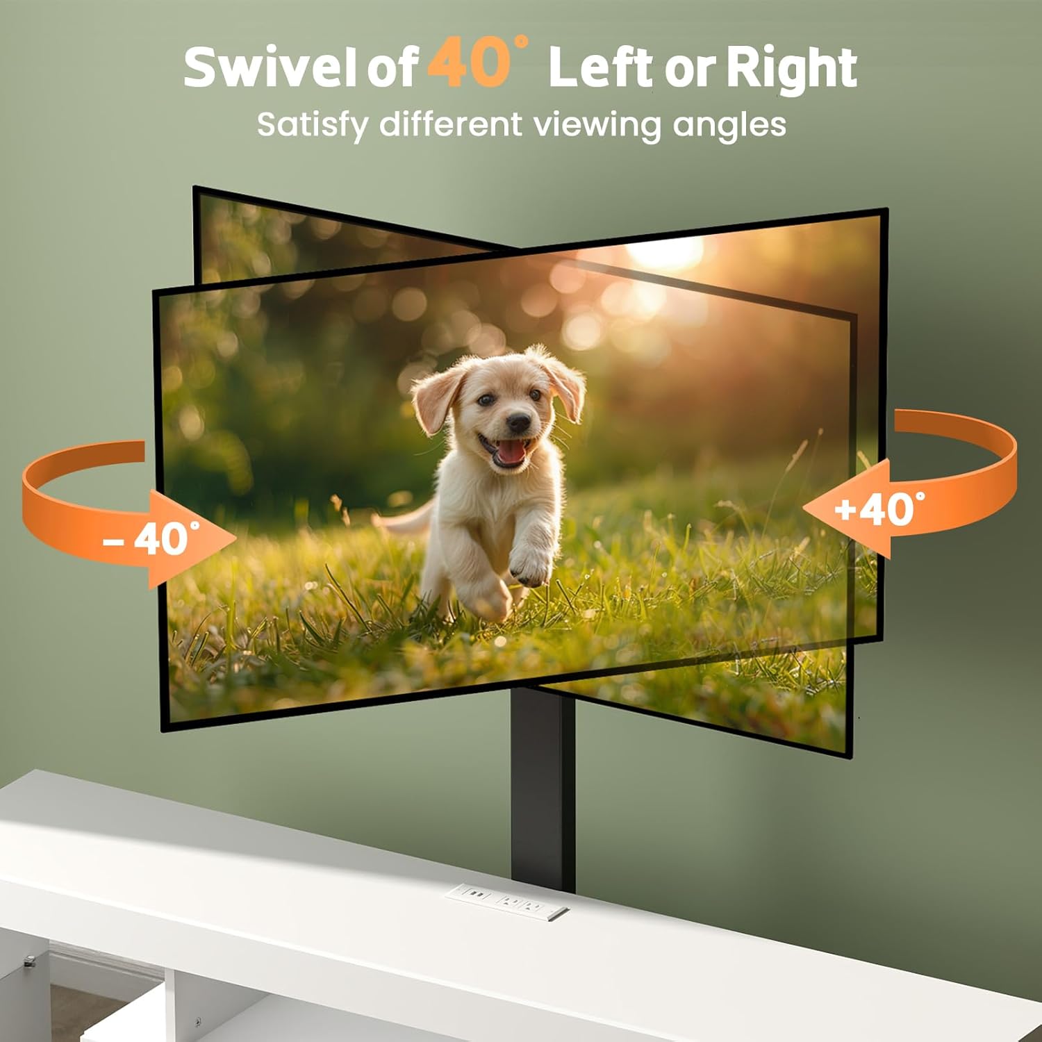 TV-Stand with Mount 75 inch - LED TV Stand with Power Outlet & Drawers, Modern Entertainment Center with Mount for Living Room, Bedroom, White