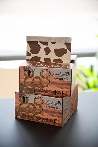 Miniatura 6 de FRAMAR Láminas de cabello para resaltar - Láminas para el cabello para colorear, Hojas de papel de aluminio 500, Peluquería Láminas de aluminio para