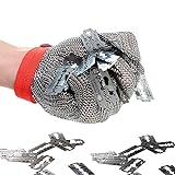 Inf-way 304L Brushed Stainless Steel Mesh Cut Resistant Chain Mail Gloves Kitchen Butcher Working Safety Glove 1pcs