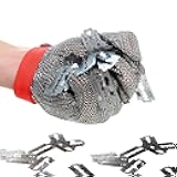 Inf-way 304L Brushed Stainless Steel Mesh Cut Resistant Chain Mail Gloves Kitchen Butcher Working Safety Glove 1pcs